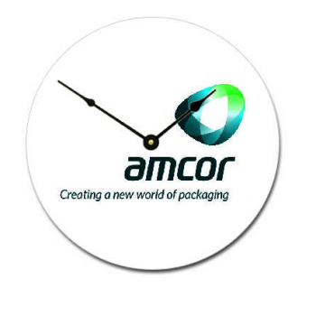 Amcor Brand Round Clock